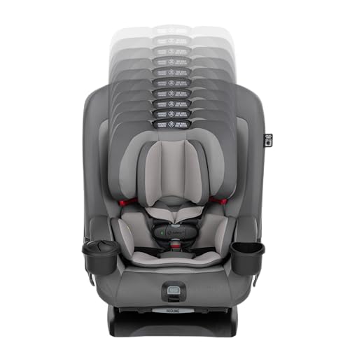 Safety 1st EverSlim 4-in-1 Convertible Car Seat, SecureTech Chest Clip, Ultra-Slim, 4-Mode Infant to Booster, Baby Car Seat, 5-100 lbs, Memory Foam, Office Space