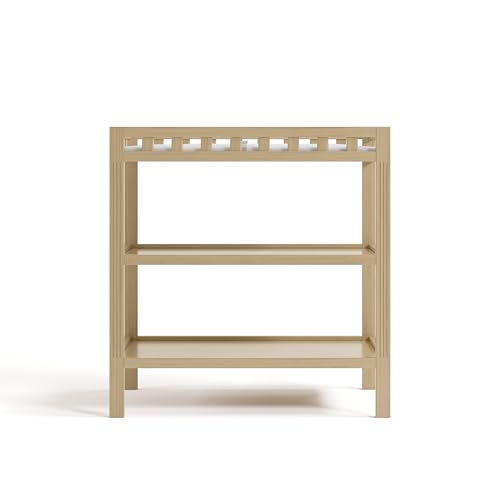 Storkcraft Morningside Changing Table (Driftwood) – GREENGUARD Gold Certified Baby Changing Table, Includes Waterproof Diaper Changing Pad, Easy 30-Minute Assembly, 2 Open Shelves for Storage