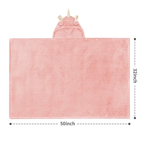 FUBANRAY Hooded Baby Towels Girl Baby Bath Towels Toddler Towels for Girls 0-5 Years, 2-Pack Ultra Soft & Absorbent Baby Girl Bath Towel Toddler Bath Towel, Large 50''x32'' Baby Hooded Towel Girl