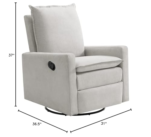 Oxford Baby Uptown Upholstered Glider Recliner Rocking Chair 360° Swivel for Nursery and Living Room - Sand