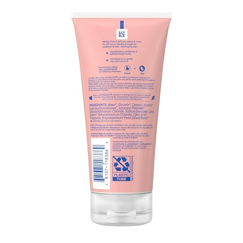 Johnson's Kids' Curl Defining Leave-In Conditioner with Shea Butter, Smooths Frizz & Defines Waves & Curls for 24 Hours, Hypoallergenic, 6.8 fl. oz