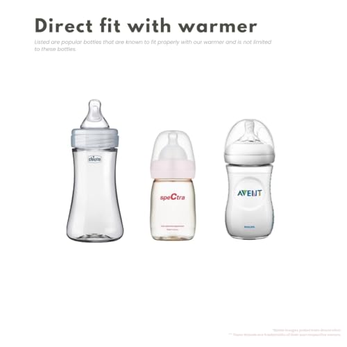 Baby's Brew Portable Bottle Warmer – Cordless Baby Bottle Warmer for Breastmilk & Formula, Rechargeable Travel Milk Warmer, Leak-Proof, Compact, White, Adapter Not Included