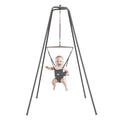 Jolly Jumper Elite (Grey) Baby Exerciser - Sturdy Frame, 6 ft Tall Stand Baby Jumper, Indoor and Outdoor Exercise Saddle Seat, Adjustable Height, for Infants up to 28 lbs
