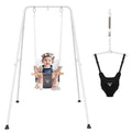 RAGOZONERY 2 in 1 Baby Jumper with Toddler Swing, Baby Jumpers and Bouncers,Indoor Outdoor Toddler Swing Set, Cotton (Black)