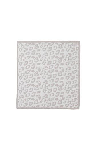 Barefoot Dreams® CozyChic® Baby Blanket, Barefoot in the Wild, Ultra Soft Plush Jacquard Microfiber Cozy Blanket, Lightweight Comfort, One Size, Stone-Cream