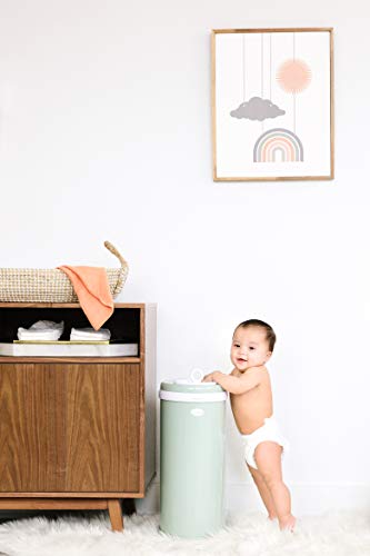 Ubbi Steel Diaper Pail, Odor Locking, No Special Bag Required, Award-Winning, Registry Must-Have, Sage Green