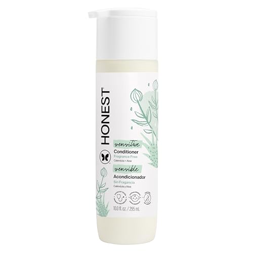 The Honest Company Silicone-Free Conditioner | Gentle for Baby | Naturally Derived, Tear-free, Hypoallergenic | Fragrance Free Sensitive, 10 fl oz