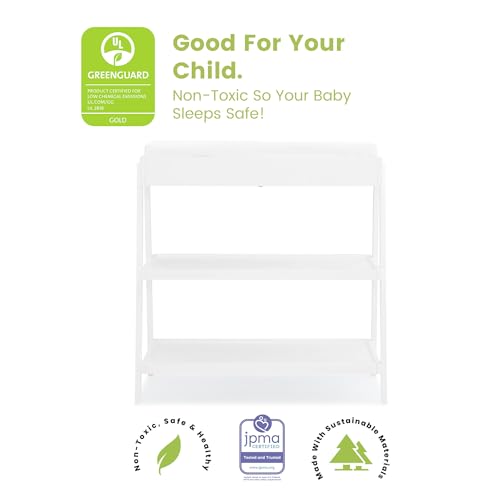 Delta Children Scout Changing Table - Greenguard Gold Certified, Bianca White