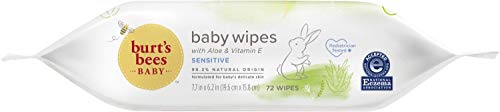 Burt’s Bees Baby Wipes, Unscented Natural for Sensitive Skin with Aloe and Vitamin E - 72 Baby Wipes – 10 Pack