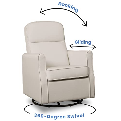 Delta Children Blair Slim Nursery Glider Swivel Rocker Chair, Cream