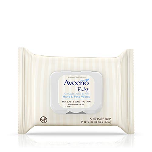 Baby Hand & Face Wipes, 25 Disposable Wipes, Aveeno