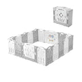 Albott Baby Fence Kid Playpen 18 Panel Albott Play Yard - Foldable Kids Safety Activity Center Playard Safety Lock Gate,Adjustable Shape, Portable Design for Indoor and Outdoor (18 Panel, Grey+White)