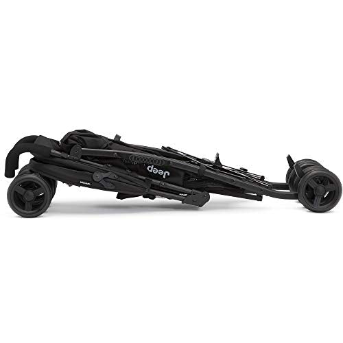 Jeep PowerGlyde Plus Stroller by Delta Children Lightweight Travel Stroller with Smoothest Ride, Aluminum Frame, 4-Position Recline, Extra Large Storage Basket, Black