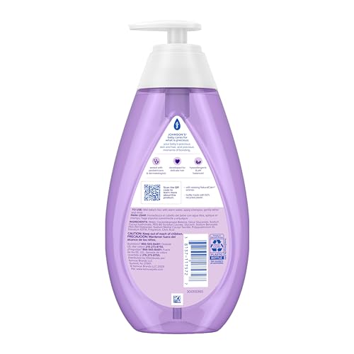 Johnson's Baby Calming Shampoo with Soothing NaturalCalm Aromas, Gentle, Hair Wash, Baby Essentials, Hypoallergenic, No Added Parabens and Sulfates, Baby Essentials, 20.3 fl. Oz