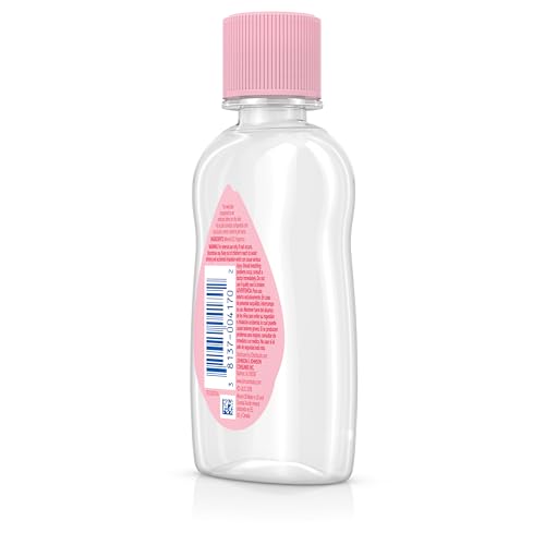 Johnson's Baby Oil, Pure Mineral Oil to Prevent Moisture Loss for Newborn, Kids, & Adults, Gentle, Soothing Baby Massage Oil, Dry Skin Relief, Hypoallergenic, Original Scent, Baby Essentials, 3 fl. oz