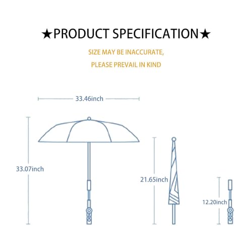 Nakazawa Umbrella Baby Stroller Convenient and Lightweight, Clip-On, Adjustable Steering, The top of the Umbrella can Adjusted to Bend, Universal,Attachment for Sun Protection Cowboy Grey