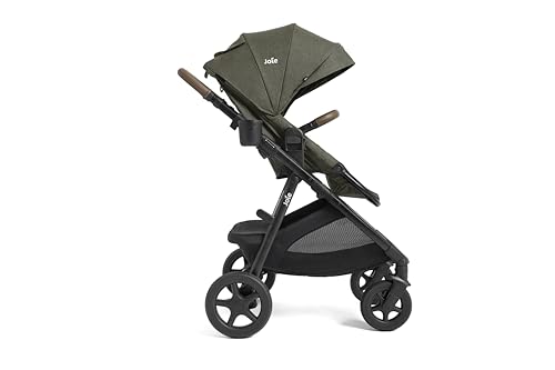 Joie Ginger and Mint Latch Travel System – 4-in-1 Travel System with Base-Free Infant Car Seat & Stroller, Built-in Latch for Easy Install and an Included All-Terrain Stroller (Forest)
