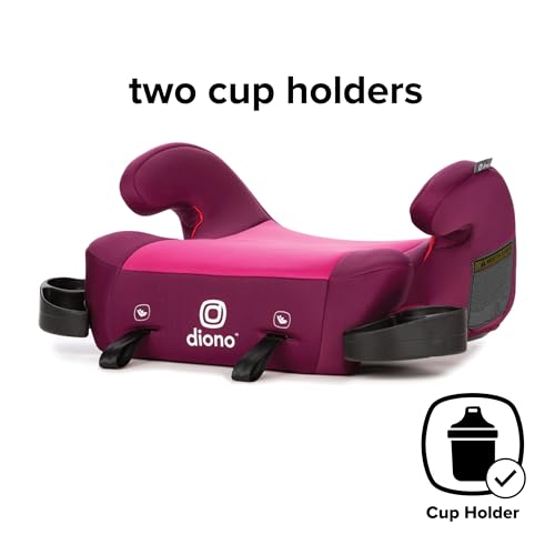 Diono Solana 2 XL 2022, Dual Latch Connectors, Lightweight Backless Belt-Positioning Booster Car Seat, 8 Years 1 Booster Seat, Pink