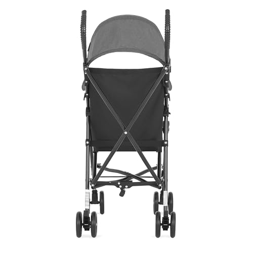 Dream On Me Aero Travel Umbrella Stroller, One-Hand Quick Fold, 3-Point Safety Harness, Dual Brakes, Adjustable Removable Canopy, Lightweight Compact & Space-Saving, for 6 to 36 Months – Black