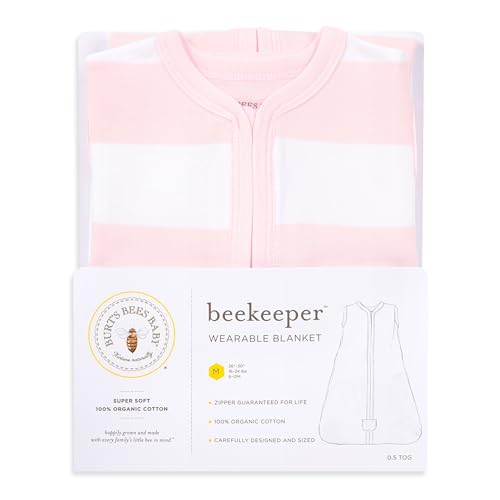 Burt's Bees Baby Beekeeper Wearable Blanket Winter, Organic Cotton Swaddle 0.5 or 1.5 TOG, Baby Infant Wearable Blanket & Essentials Shower Gift