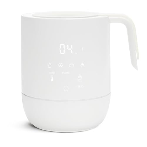Munchkin Precision Baby Bottle Warmer for Breastmilk, Formula, Food Jars, and Sterilizing Small Parts - Compatible with All Bottle Brands, Glass, Silicone & Plastic, Digital Display, White (Plug-in)
