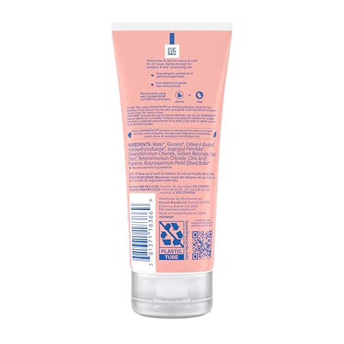Johnson's Kids' Curl Defining Leave-In Conditioner with Shea Butter, Smooths Frizz & Defines Waves & Curls for 24 Hours, Hypoallergenic, 6.8 fl. oz