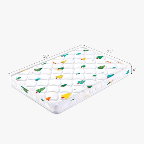 Mini Crib Mattress 38" x 24" x 4"- Firm Support and Comfort Premium Foam,Noiseless and Odorless,Hypoallergenic Mini Crib Mattress,Fits Mini and Portable Cribs,Dual Sided with Soft Breathable Fabric