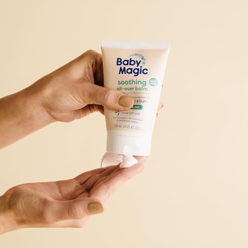 Baby Magic Soothing All-Over Balm, Vanilla & Oat, Skin Moisturizer for Face, Body & Bum, Hypoallergenic, Dermatologist & Pediatrician Tested, 4 Fl Oz
