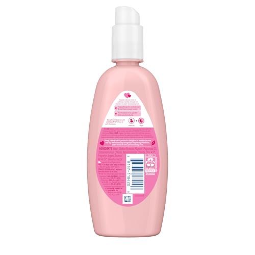 Johnson's Kids Shiny & Soft Hair Conditioning Spray with Argan Oil & Silk Proteins, Tear-Free Conditioning Spray for Shine & Softness, Gentle for Toddler Haircare, 10 fl. oz