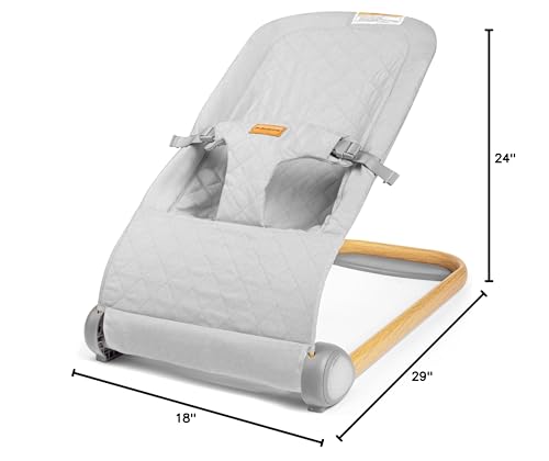 Baby Bouncer Seat, Breathable Fabric Infant Bouncer, Portable Bouncer Seat for Babies 0-6 Months, Infant Bouncy Seat for Baby Boys and Girls