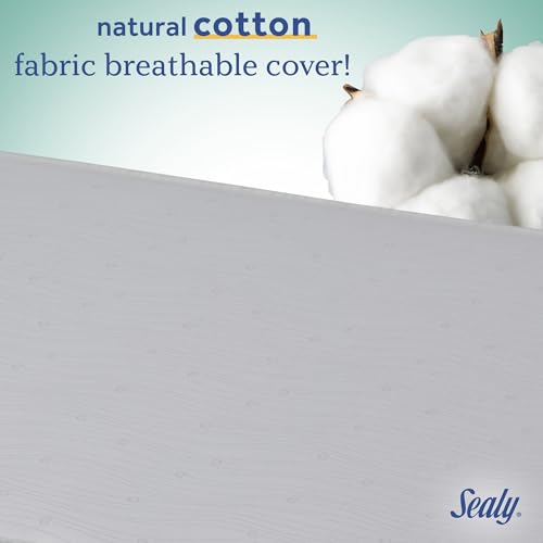 Sealy Baby Flex Cool 2 Stage Crib Mattress and Toddler Bed Mattress, Breathable Hybrid Coil Design, Waterproof Cotton Surface, GREENGUARD GOLD Certified, Standard 52x28 Size