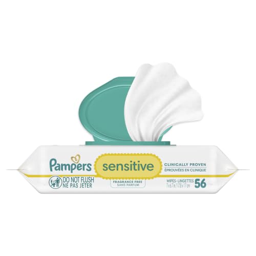 Pampers Sensitive Baby Wipes - Fragrance Free 56 Count, 1X