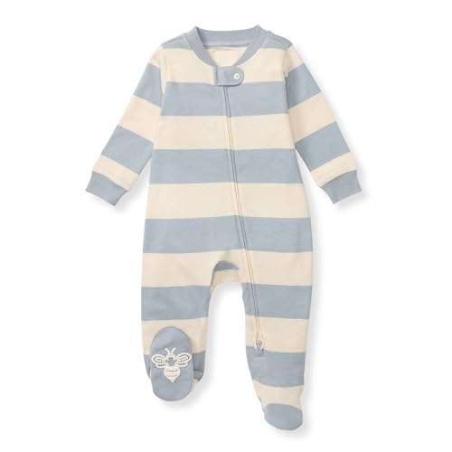 Burt's Bees Baby Boys' Organic Cotton, Sleep and Play Footed Pajamas