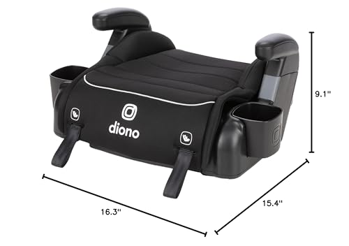Diono Connect3 RXT Backless Booster, Slim Fit 3-Across in Many Mid-Sized Sedans and SUVs, for Children from 40-120 lbs., Lightweight with Latch connectors