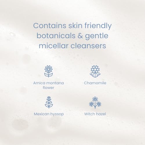 Buddle Clean Cheeks Baby Micellar No-Rinse Foam Cleanser with Chamomile, Witch Hazel, Arnica Montana, Skin Barrier Supporting, 3.4oz