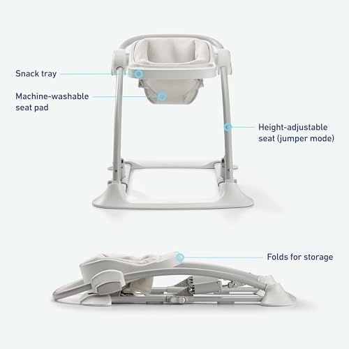 Graco® Jumpstart 4-in-1 Adjustable Infant Activity Bouncer & Jumper, Versatile Baby Swing, Floor Seat, and Kids Chair with Snack Tray, Wren