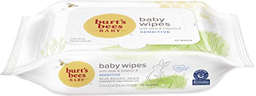 Burt’s Bees Baby Wipes, Unscented Natural for Sensitive Skin with Aloe and Vitamin E - 72 Baby Wipes – 10 Pack
