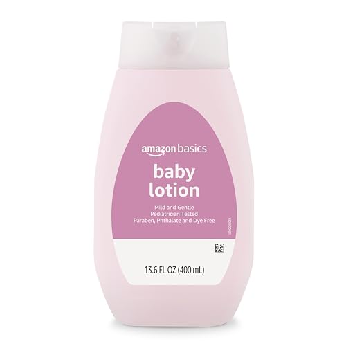 Amazon Basics Baby Lotion, Mild & Gentle, Lightly Scented, 13.6 Fl Oz (Pack of 4) (Previously Solimo)