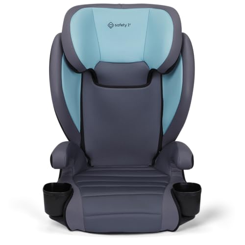 Safety 1st Grow and Go 2-in-1 Booster Car Seat with ComfortWings, Converts High-Back to Backless, 19" Wide, Fits 3 Across, Lightweight, Foldable, Easy-Clean, Cup Holders, 40-100 lbs, Beach Wave