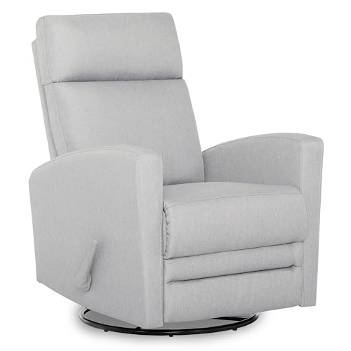 Dream On Me Chatham Basic Nursery Rocking Glider in Grey, 360° Swivel Motion, FSC Certified, Greenguard Gold & JPMA Certified Nursery Glider, Three Rocking Modes Nursery Glider Recliner