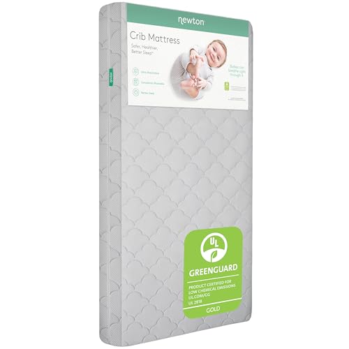 Newton Baby Crib Mattress and Toddler Bed - Ultra-Breathable Proven to Reduce Suffocation Risk, Washable Core & Cover, All-Stages, Infant to Toddler, Deluxe 5.5" Thick - Grey