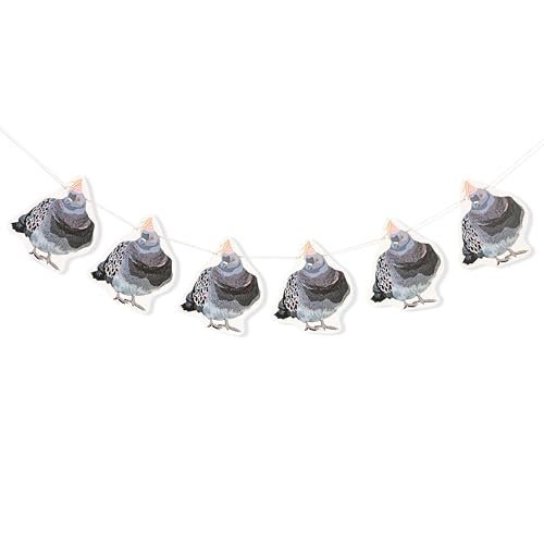 Pigeon Party Banner - Woodland Birthday Party Decorations, Woodland Animals Baby Shower Supplies, Pigeon Theme Garland Cake Smash Photo Props, Funny Pigeon Banner for Baby
