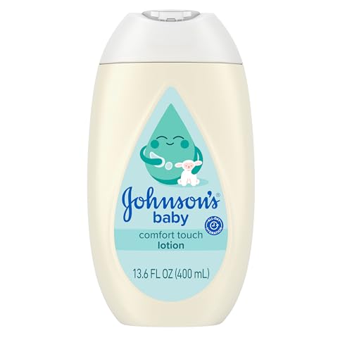 Johnson's Baby Comfort Touch Newborn Baby Face & Body Lotion, Silky Moisturizing Lotion, Baby Essentials, Hypoallergenic, No added Parabens &Dyes,13.6 fl. oz