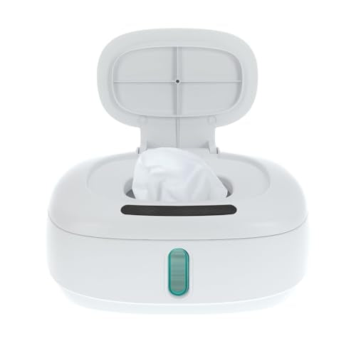Dr. Talbot's Touch-Free Baby Wipe Warmer - Motion Sensor Lid, Weighted Warming Plate, Built-in Night Light & Clear View Window - New Parent Essential