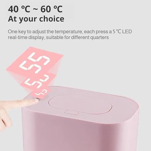 Baby Wipe Warmer,New Portable Large Capacity Wipes Warmer Dispenser with LED Display,Adjustable Baby Wet Wipes Holder,Evenly Overall Heating for Home Car Travel Use