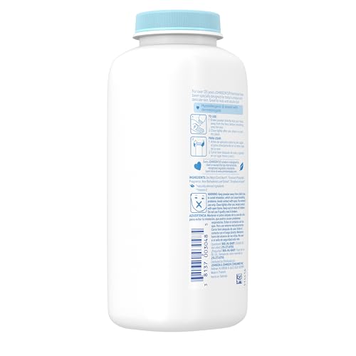 Johnson's Baby Cornstarch Baby Powder, Aloe & Vitamin E for Delicate Skin, Hypoallergenic, No added Parabens, & Dyes, Silky for Gentle Baby Skin Care, Baby Essentials, 9 oz