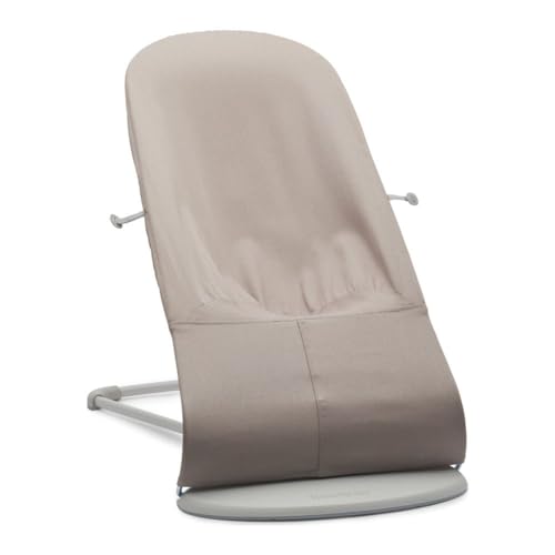BabyBjörn Bouncer Bliss, Sand Gray, Woven, Petal Quilt | 2-in-1 Adjustable Baby Bouncer Seat and Toddler Chair, Newborn to Toddler (8-29 lbs), 4 Positions, Lightweight & Portable