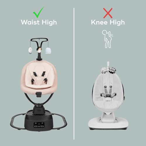 Babymoov Swoon Evolution Smart Electric Baby Swing, Bluetooth-Connected, 8 Motions, 360° Reclining Seat, Music Streaming, Voice Recording, Personalized Lullabies, Mobile App Control, Infant Included