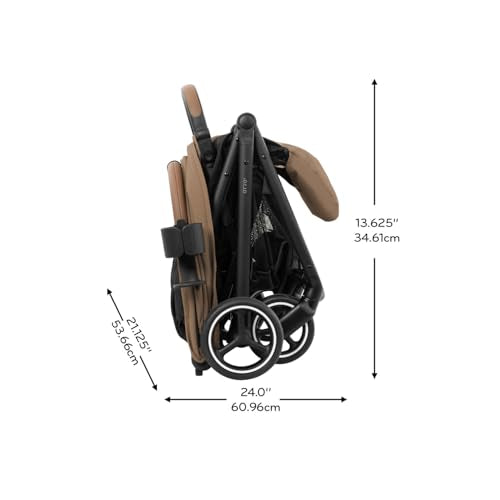 Evenflo Otto+ Travel System w/LiteMax Infant Car Seat, Light Weight, One Hand Gravity Fold (Caramel Tan)