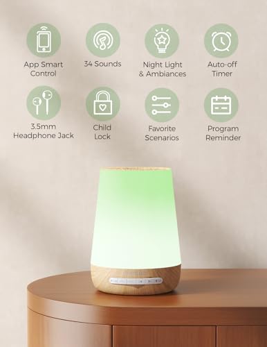 Momcozy Smart Baby White Noise Sound Machine with App Control & Night Light